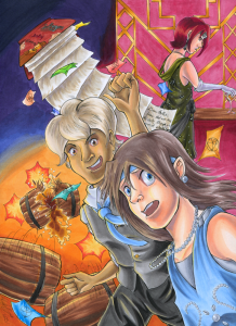 Emily and Chester on the cover for Black Ball issue 2